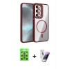 MARSİLYAN™- Galaxy S25 Kılıf Yadigar Asil Koleksiyonu - Şeffaf Pasifik Cam Ekran Koruyucu + Raze Metal Kamera Lens - MI