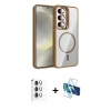 MARSİLYAN™- Galaxy S25 Kılıf Yadigar Asil Koleksiyonu - Siyah 3D Antistatik Cam Ekran Koruyucu + Raze Metal Kamera Lens - GS