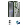 MARSİLYAN™- Galaxy S25 Kılıf Yadigar Asil Koleksiyonu - Siyah 3D Antistatik Cam Ekran Koruyucu + Raze Metal Kamera Lens - GS