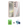 MARSİLYAN™- Galaxy S25 Kılıf Yadigar Asil Koleksiyonu - Siyah 3D Antistatik Cam Ekran Koruyucu + Raze Metal Kamera Lens - MI