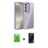 MARSİLYAN™- Galaxy S25 Kılıf Yadigar Asil Koleksiyonu - Siyah 3D Antistatik Hayalet Cam Ekran Koruyucu + Raze Metal Kamera Lens - MI