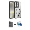 MARSİLYAN™- Galaxy S25 Kılıf Yadigar Asil Koleksiyonu - Siyah 3D Antistatik Seramik Nano Ekran Koruyucu + Raze Metal Kamera Lens - SH