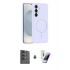 MARSİLYAN™- Galaxy S25 Kılıf Yankı Form Serisi - Şeffaf Pasifik Cam Ekran Koruyucu + Raze Metal Kamera Lens - SH