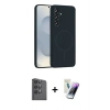 MARSİLYAN™- Galaxy S25 Kılıf Yankı Form Serisi - Şeffaf Pasifik Cam Ekran Koruyucu + Raze Metal Kamera Lens - SH