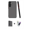 MARSİLYAN™- Galaxy S25 Plus Kılıf Ahenk Çizgi Serisi - Şeffaf Pasifik Cam Ekran Koruyucu + Raze Metal Kamera Lens - SH