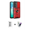 MARSİLYAN™- Galaxy S25 Plus Kılıf Ahenk Klasik - Şeffaf Pasifik Cam Ekran Koruyucu + Raze Metal Kamera Lens - GS