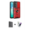 MARSİLYAN™- Galaxy S25 Plus Kılıf Ahenk Klasik - Şeffaf Pasifik Cam Ekran Koruyucu + Raze Metal Kamera Lens - SH