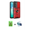 MARSİLYAN™- Galaxy S25 Plus Kılıf Ahenk Klasik - Siyah 3D Antistatik Cam Ekran Koruyucu + Raze Metal Kamera Lens - LI