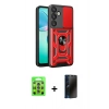 MARSİLYAN™- Galaxy S25 Plus Kılıf Ahenk Klasik - Siyah 3D Antistatik Hayalet Cam Ekran Koruyucu + Raze Metal Kamera Lens - LI