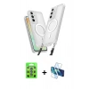 MARSİLYAN™- Galaxy S25 Plus Kılıf Atlas Doku Koleksiyonu - Siyah 3D Antistatik Seramik Nano Ekran Koruyucu + Raze Metal Kamera Lens - MI