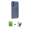 MARSİLYAN™- Galaxy S25 Plus Kılıf Eksen Form Prime - Şeffaf Pasifik Cam Ekran Koruyucu + Raze Metal Kamera Lens - LI