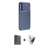 MARSİLYAN™- Galaxy S25 Plus Kılıf Eksen Form Prime - Şeffaf Pasifik Cam Ekran Koruyucu + Raze Metal Kamera Lens - SH