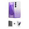 MARSİLYAN™- Galaxy S25 Plus Kılıf Eksen Minimal Özel Seri - Şeffaf Pasifik Cam Ekran Koruyucu + Raze Metal Kamera Lens - SH