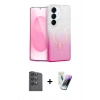 MARSİLYAN™- Galaxy S25 Plus Kılıf Eksen Minimal Özel Seri - Şeffaf Pasifik Cam Ekran Koruyucu + Raze Metal Kamera Lens - SH