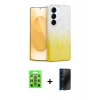 MARSİLYAN™- Galaxy S25 Plus Kılıf Eksen Minimal Özel Seri - Siyah 3D Antistatik Hayalet Cam Ekran Koruyucu + Raze Metal Kamera Lens - MI