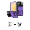 MARSİLYAN™- Galaxy S25 Plus Kılıf Kıvılcım Modern Serisi - Şeffaf Pasifik Cam Ekran Koruyucu + Raze Metal Kamera Lens - GS