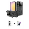 MARSİLYAN™- Galaxy S25 Plus Kılıf Kıvılcım Modern Serisi - Şeffaf Pasifik Cam Ekran Koruyucu + Raze Metal Kamera Lens - GS