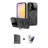 MARSİLYAN™- Galaxy S25 Plus Kılıf Kıvılcım Modern Serisi - Şeffaf Pasifik Cam Ekran Koruyucu + Raze Metal Kamera Lens - SH