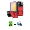 MARSİLYAN™- Galaxy S25 Plus Kılıf Kıvılcım Modern Serisi - Siyah 3D Antistatik Cam Ekran Koruyucu + Raze Metal Kamera Lens - LI