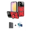 MARSİLYAN™- Galaxy S25 Plus Kılıf Kıvılcım Modern Serisi - Siyah 3D Antistatik Cam Ekran Koruyucu + Raze Metal Kamera Lens - SH