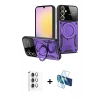 MARSİLYAN™- Galaxy S25 Plus Kılıf Kıvılcım Modern Serisi - Siyah 3D Antistatik Seramik Nano Ekran Koruyucu + Raze Metal Kamera Lens - GS
