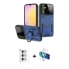 MARSİLYAN™- Galaxy S25 Plus Kılıf Kıvılcım Modern Serisi - Siyah 3D Antistatik Seramik Nano Ekran Koruyucu + Raze Metal Kamera Lens - GS
