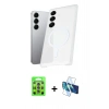 MARSİLYAN™- Galaxy S25 Plus Kılıf Kutup Minimal - Siyah 3D Antistatik Seramik Nano Ekran Koruyucu + Raze Metal Kamera Lens - LI