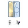 MARSİLYAN™- Galaxy S25 Plus Kılıf Siluet Minimal Prime - Şeffaf Pasifik Cam Ekran Koruyucu + Gümüş Raze Metal Kamera Lens