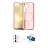 MARSİLYAN™- Galaxy S25 Plus Kılıf Siluet Minimal Prime - Siyah 3D Antistatik Cam Ekran Koruyucu + Raze Metal Kamera Lens - GS