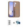 MARSİLYAN™- Galaxy S25 Plus Kılıf Siluet Minimal Prime - Siyah 3D Antistatik Cam Ekran Koruyucu + Raze Metal Kamera Lens - GS