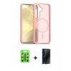 MARSİLYAN™- Galaxy S25 Plus Kılıf Siluet Minimal Prime - Siyah 3D Antistatik Hayalet Cam Ekran Koruyucu + Raze Metal Kamera Lens - MI