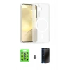 MARSİLYAN™- Galaxy S25 Plus Kılıf Siluet Minimal Prime - Siyah 3D Antistatik Hayalet Cam Ekran Koruyucu + Raze Metal Kamera Lens - MI