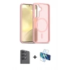 MARSİLYAN™- Galaxy S25 Plus Kılıf Siluet Minimal Prime - Siyah 3D Antistatik Seramik Nano Ekran Koruyucu + Raze Metal Kamera Lens - SH