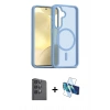 MARSİLYAN™- Galaxy S25 Plus Kılıf Siluet Minimal Prime - Siyah 3D Antistatik Seramik Nano Ekran Koruyucu + Raze Metal Kamera Lens - SH