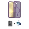 MARSİLYAN™- Galaxy S25 Plus Kılıf Siluet Minimal Prime - Siyah 3D Antistatik Seramik Nano Ekran Koruyucu + Raze Metal Kamera Lens - SH