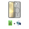 MARSİLYAN™- Galaxy S25 Plus Kılıf Siluet Minimal Prime - Siyah 3D Antistatik Seramik Nano Ekran Koruyucu + Raze Metal Kamera Lens - MI