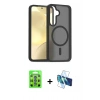 MARSİLYAN™- Galaxy S25 Plus Kılıf Siluet Minimal Prime - Siyah 3D Antistatik Seramik Nano Ekran Koruyucu + Raze Metal Kamera Lens - MI