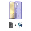 MARSİLYAN™- Galaxy S25 Plus Kılıf Siluet Minimal Prime - Siyah 3D Antistatik Seramik Nano Ekran Koruyucu + Raze Metal Kamera Lens - SH