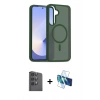 MARSİLYAN™- Galaxy S25 Plus Kılıf Siluet Minimal Prime - Siyah 3D Antistatik Seramik Nano Ekran Koruyucu + Raze Metal Kamera Lens - SH
