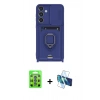 MARSİLYAN™- Galaxy S25 Plus Kılıf Vadi Form Prime - Siyah 3D Antistatik Cam Ekran Koruyucu + Raze Metal Kamera Lens - MI