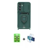 MARSİLYAN™- Galaxy S25 Plus Kılıf Vadi Form Prime - Siyah 3D Antistatik Cam Ekran Koruyucu + Raze Metal Kamera Lens - MI