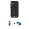 MARSİLYAN™- Galaxy S25 Plus Kılıf Vadi Form Prime - Siyah 3D Antistatik Seramik Nano Ekran Koruyucu + Raze Metal Kamera Lens - GS
