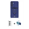 MARSİLYAN™- Galaxy S25 Plus Kılıf Vadi Form Prime - Siyah 3D Antistatik Seramik Nano Ekran Koruyucu + Raze Metal Kamera Lens - GS