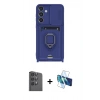 MARSİLYAN™- Galaxy S25 Plus Kılıf Vadi Form Prime - Siyah 3D Antistatik Seramik Nano Ekran Koruyucu + Raze Metal Kamera Lens - SH