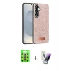 MARSİLYAN™- Galaxy S25 Plus Kılıf Vadi Klasik Serisi - Şeffaf Pasifik Cam Ekran Koruyucu + Raze Metal Kamera Lens - LI
