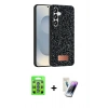 MARSİLYAN™- Galaxy S25 Plus Kılıf Vadi Klasik Serisi - Şeffaf Pasifik Cam Ekran Koruyucu + Raze Metal Kamera Lens - MI