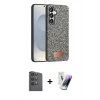 MARSİLYAN™- Galaxy S25 Plus Kılıf Vadi Klasik Serisi - Şeffaf Pasifik Cam Ekran Koruyucu + Siyah Raze Metal Kamera Lens