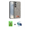 MARSİLYAN™- Galaxy S25 Plus Kılıf Vadi Klasik Serisi - Siyah 3D Antistatik Cam Ekran Koruyucu + Raze Metal Kamera Lens - LI