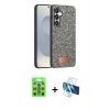 MARSİLYAN™- Galaxy S25 Plus Kılıf Vadi Klasik Serisi - Siyah 3D Antistatik Seramik Nano Ekran Koruyucu + Raze Metal Kamera Lens - MI