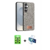 MARSİLYAN™- Galaxy S25 Plus Kılıf Vadi Klasik Serisi - Siyah 3D Antistatik Seramik Nano Ekran Koruyucu + Raze Metal Kamera Lens - MI